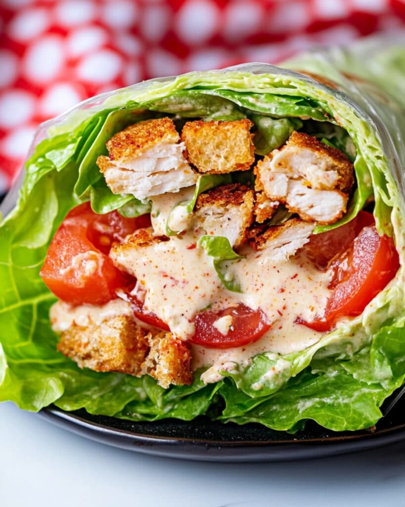 Chicken Caesar Salad Lettuce Wrap Recipe