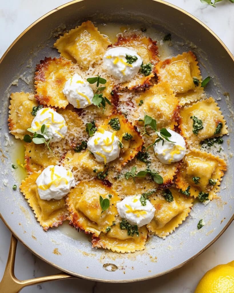 Brown Butter and Lemon Toasted Skillet Ravioli