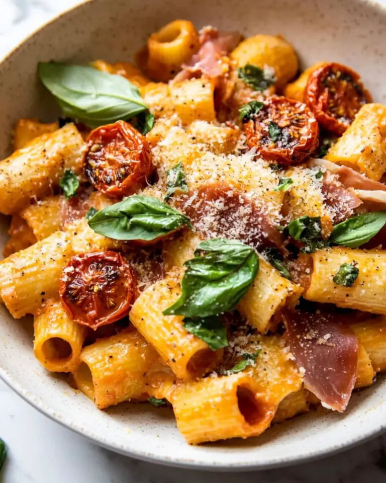 Creamy Roasted Tomato Ricotta Pasta with Crispy Prosciutto Recipe