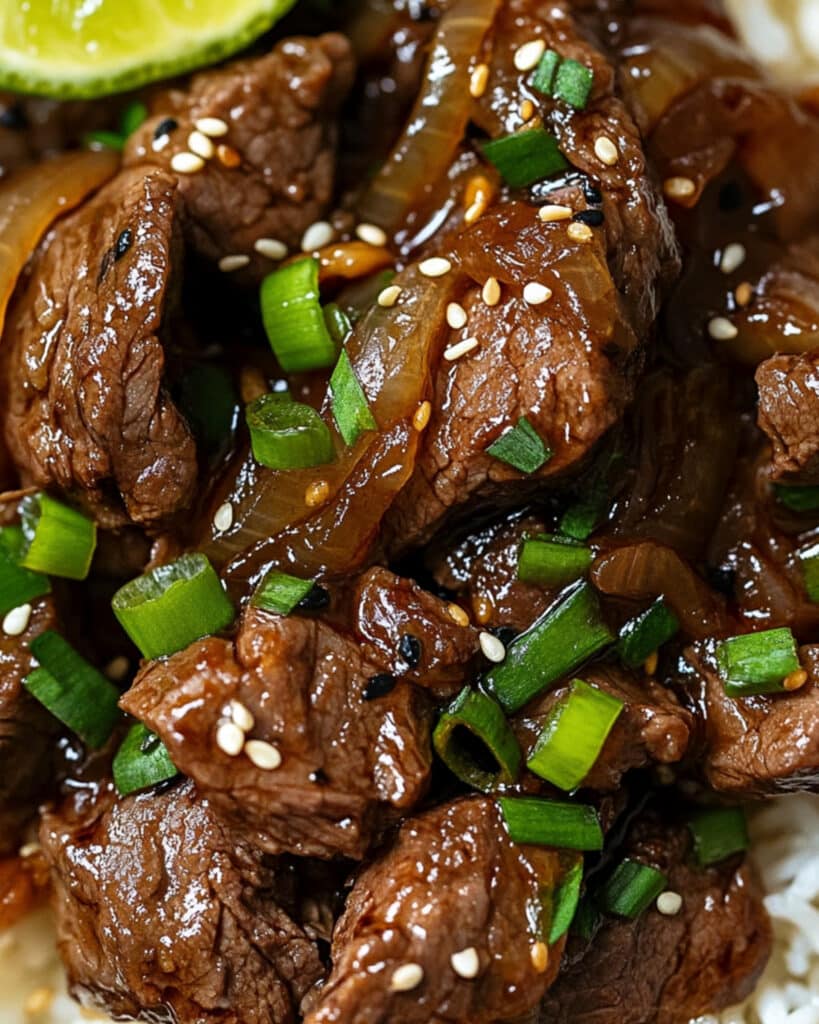 Honey Garlic Lamb with Pickled Cucumber Recipe