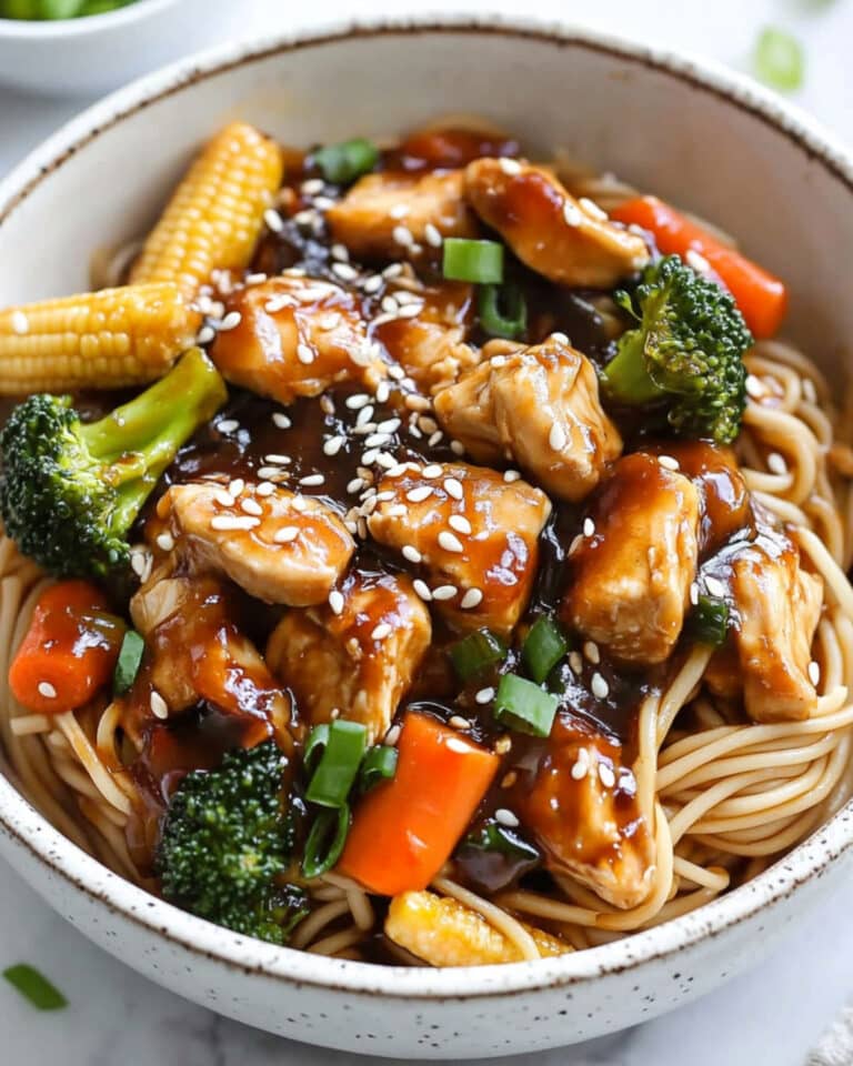 Honey Sesame Chicken Noodle Bake Recipe