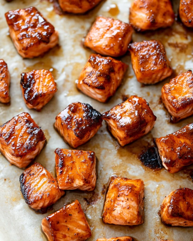 hot honey salmon bites