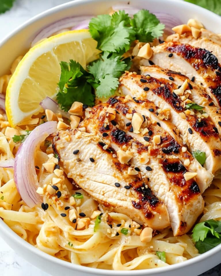 Lemon Garlic Chicken Noodle Bowl Recipe