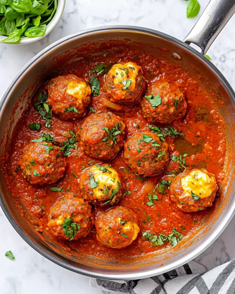 mozzarella stuffed meatballs