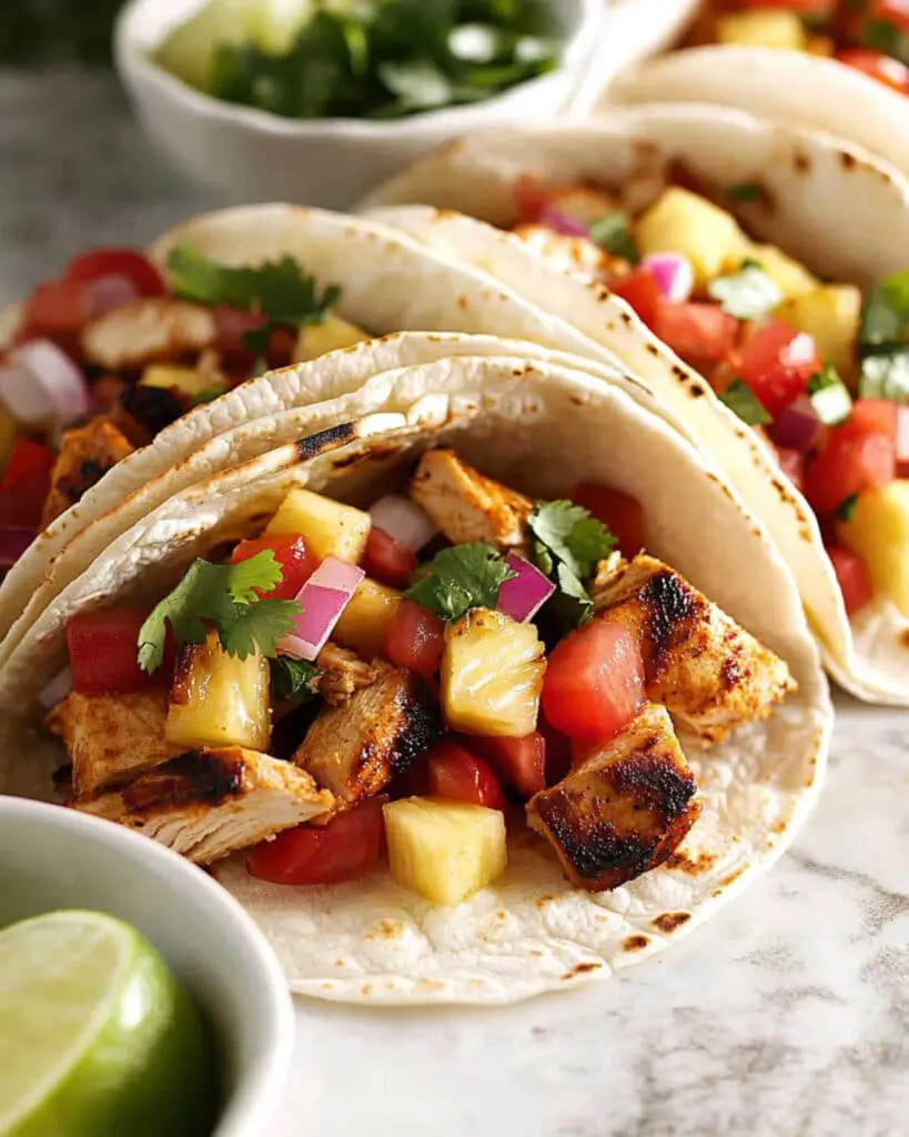 chicken tacos with pineapple salsa