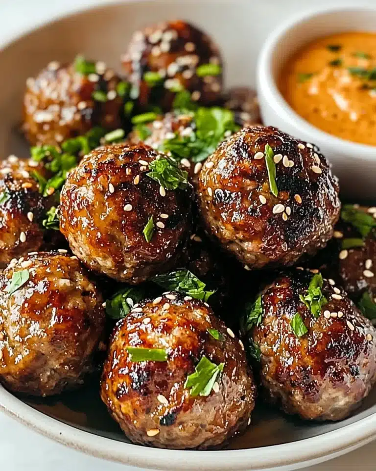 Korean BBQ Meatballs with Spicy Mayo Dip Recipe