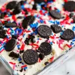 No Bake Fireworks Oreo Cheesecake Bars Recipe