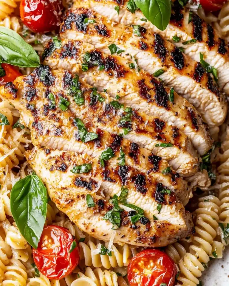Tomato Basil Pasta with Balsamic Grilled Chicken Recipe