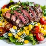 Balsamic Steak Gorgonzola Salad with Grilled Corn Recipe