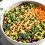 Crunchy Asian Edamame Salad with Peanut Dressing Recipe