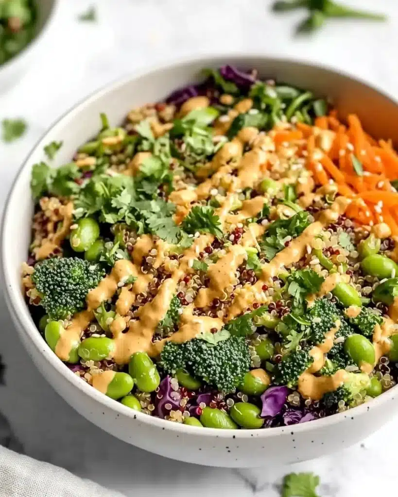 Crunchy Asian Edamame Salad with Peanut Dressing Recipe