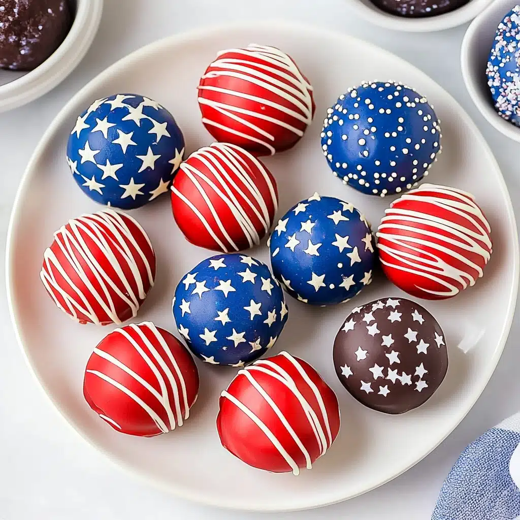 Red, White, and Blue Oreo Truffles Recipe - Recipe Image
