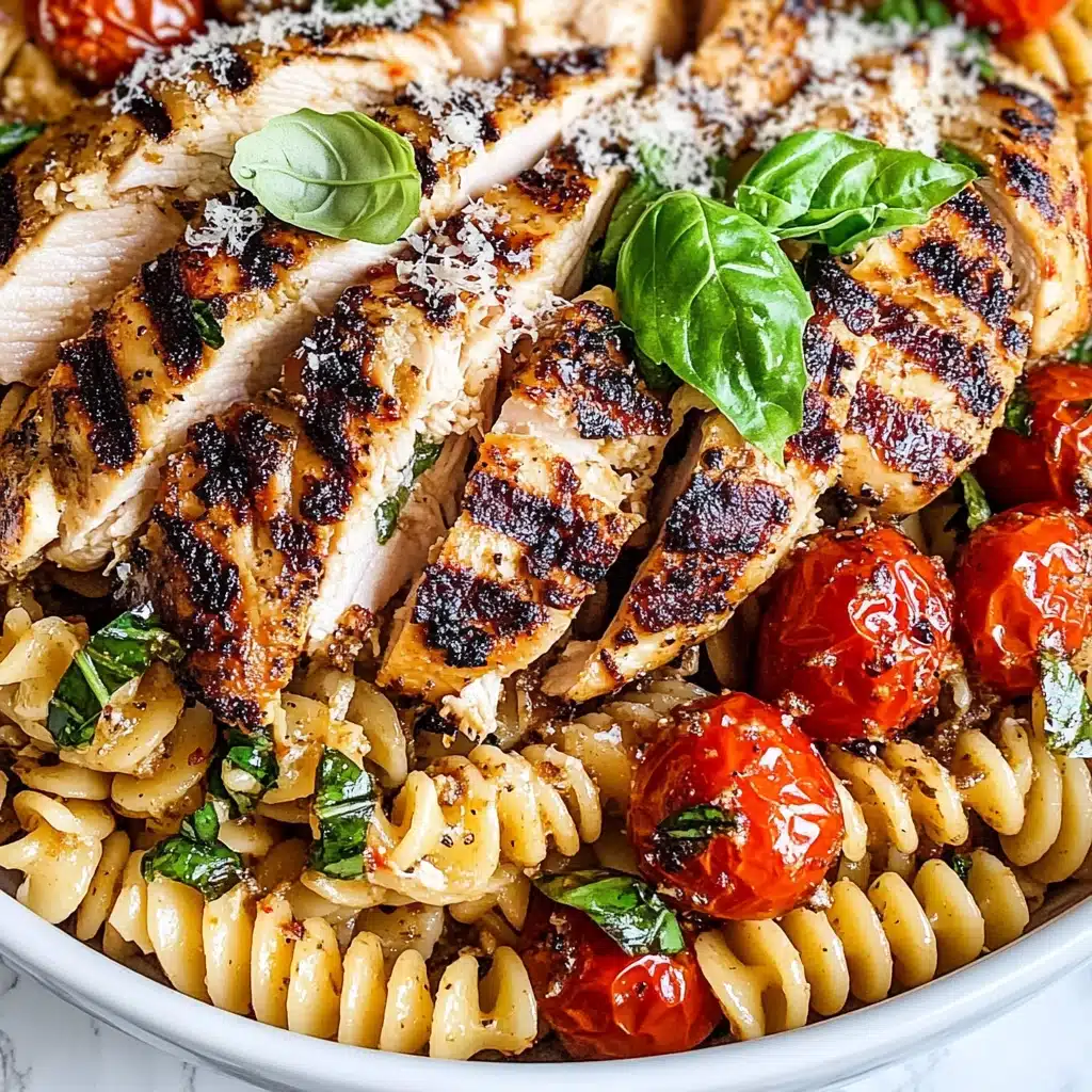 Tomato Basil Pasta with Balsamic Grilled Chicken Recipe - Recipe Image