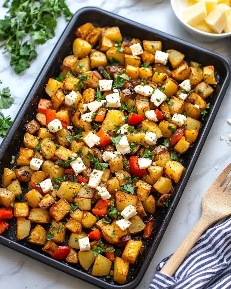 Greek Roasted Potatoes With Peppers & Feta Recipe