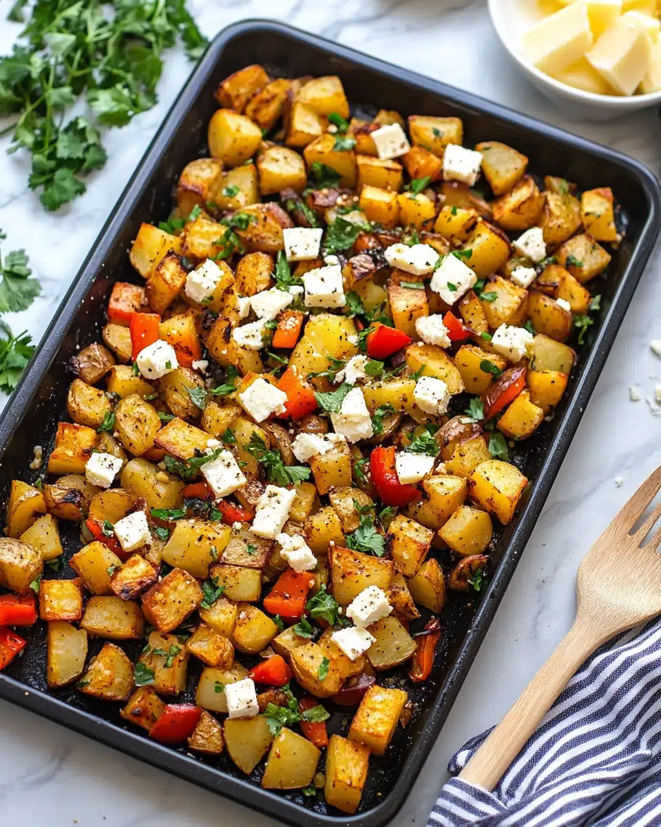 Greek Roasted Potatoes With Peppers & Feta Recipe
