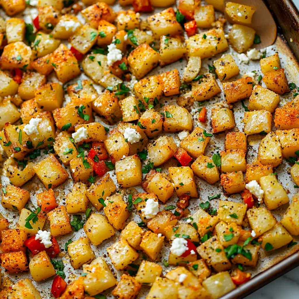 Greek Roasted Potatoes With Peppers & Feta Recipe - Recipe Image