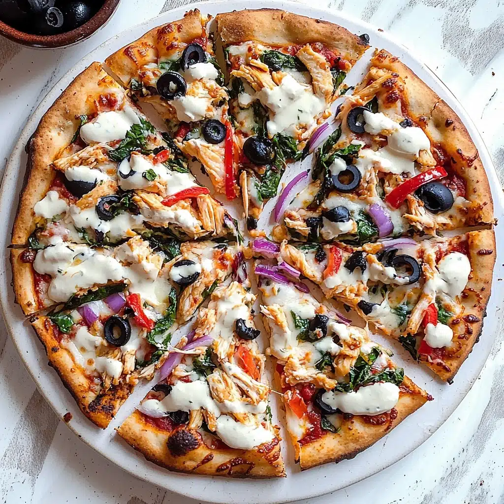 Greek Pizza with Tzatziki Drizzle Recipe - Recipe Image