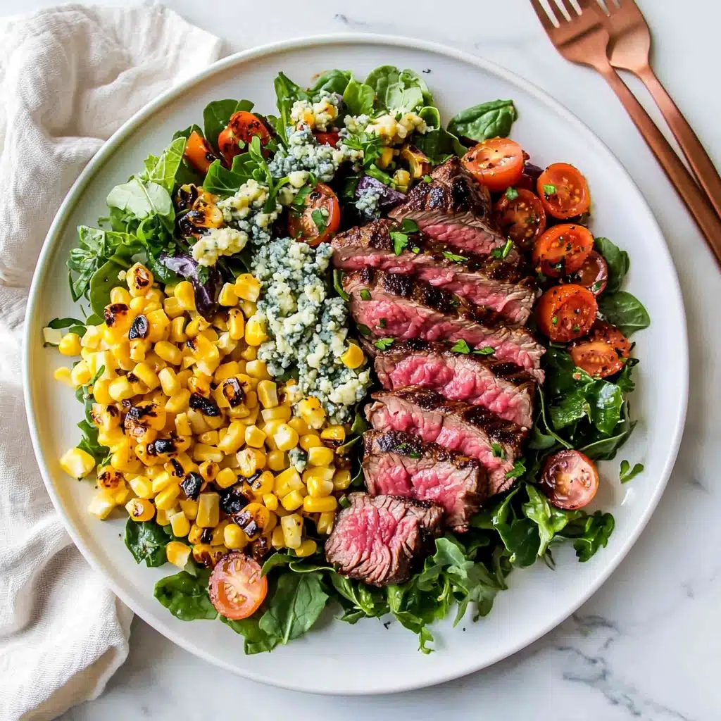 Balsamic Steak Gorgonzola Salad with Grilled Corn Recipe - Recipe Image