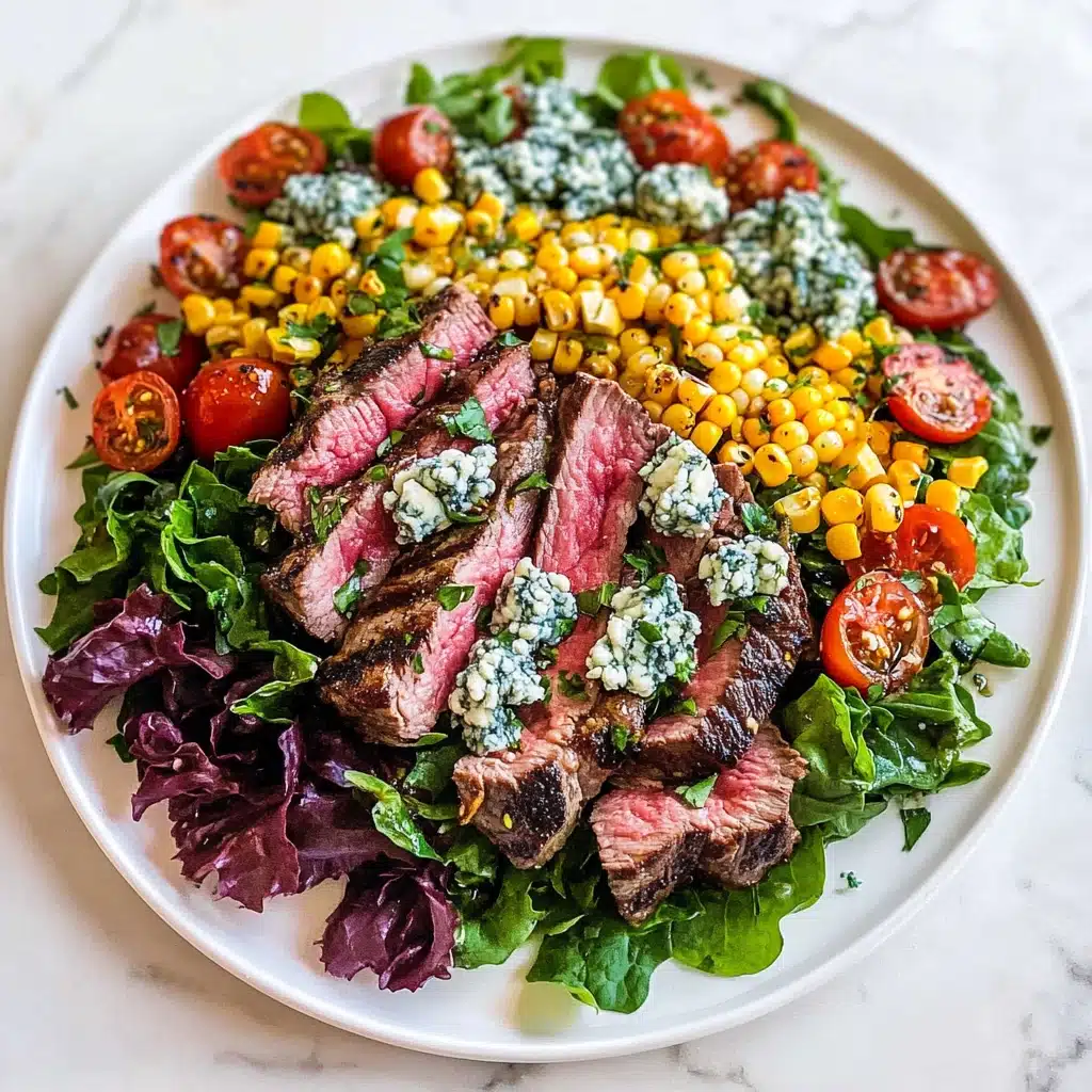Balsamic Steak Gorgonzola Salad with Grilled Corn Recipe - Recipe Image
