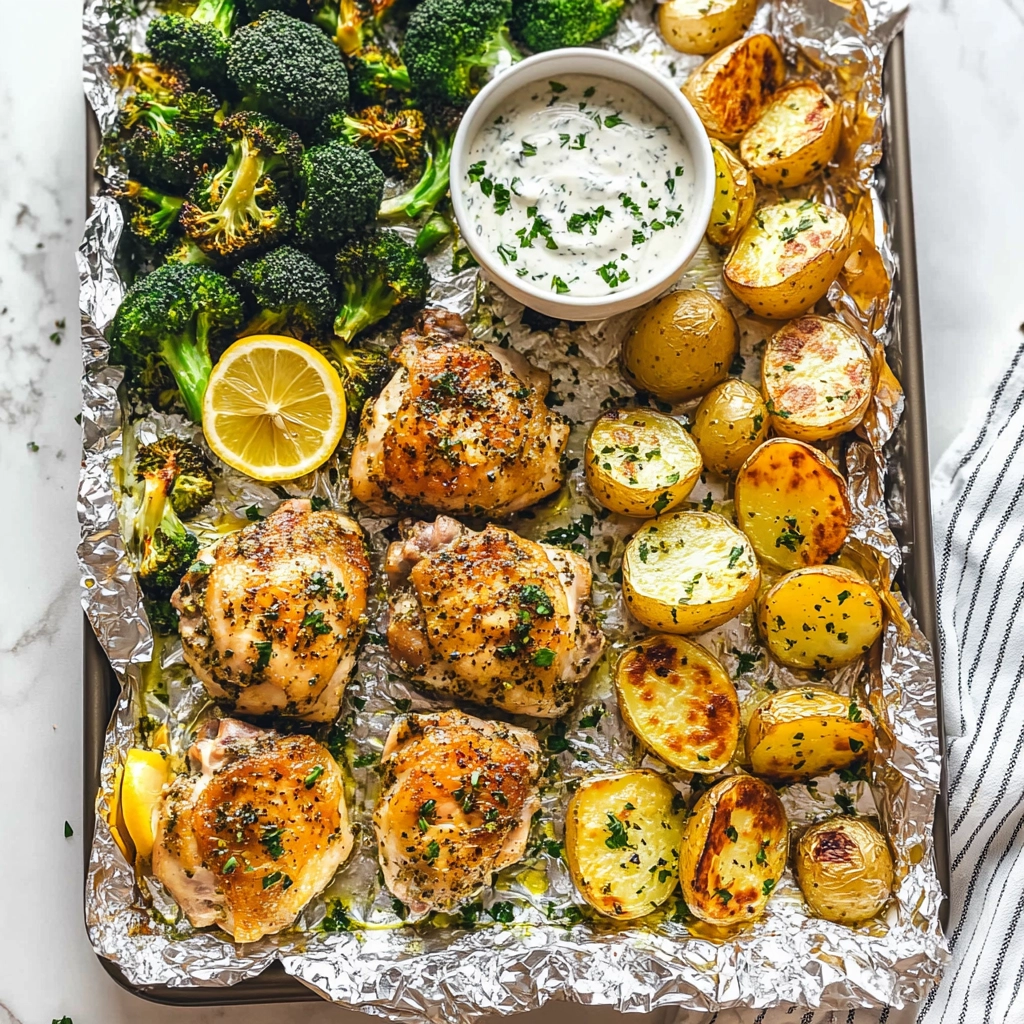 Lemon Garlic Chicken with Parmesan Herb Sauce Recipe - Recipe Image