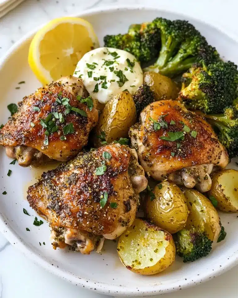 Lemon Garlic Chicken with Parmesan Herb Sauce Recipe