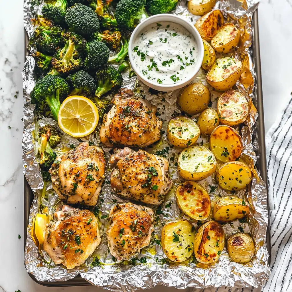 Lemon Garlic Chicken with Parmesan Herb Sauce Recipe - Recipe Image