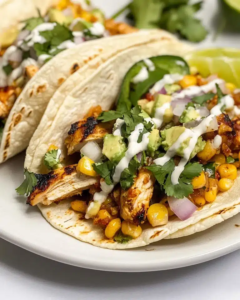Fiery Street Corn Chicken Tacos Recipe