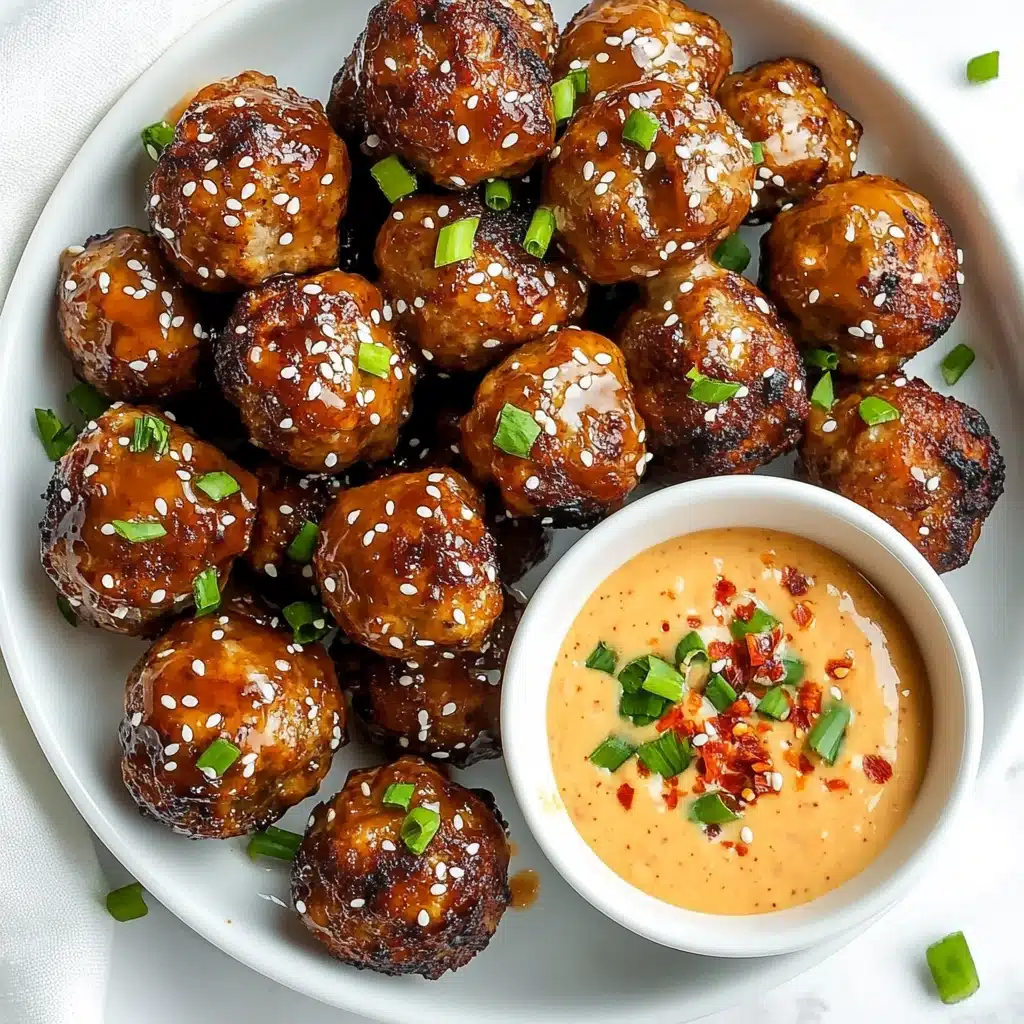 Korean BBQ Meatballs with Spicy Mayo Dip Recipe - Recipe Image