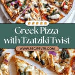Greek Pizza with Tzatziki Drizzle Recipe