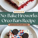 No Bake Fireworks Oreo Cheesecake Bars Recipe
