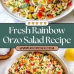 Lemony Rainbow Orzo Salad Recipe