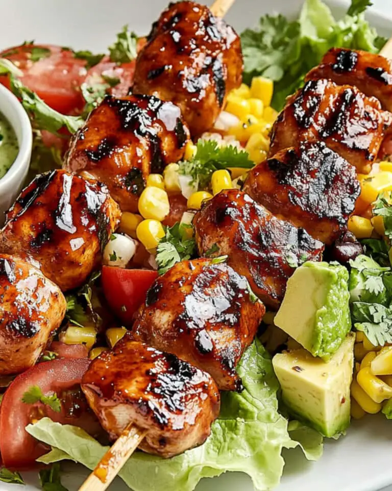 BBQ Chicken Skewer Salad Recipe
