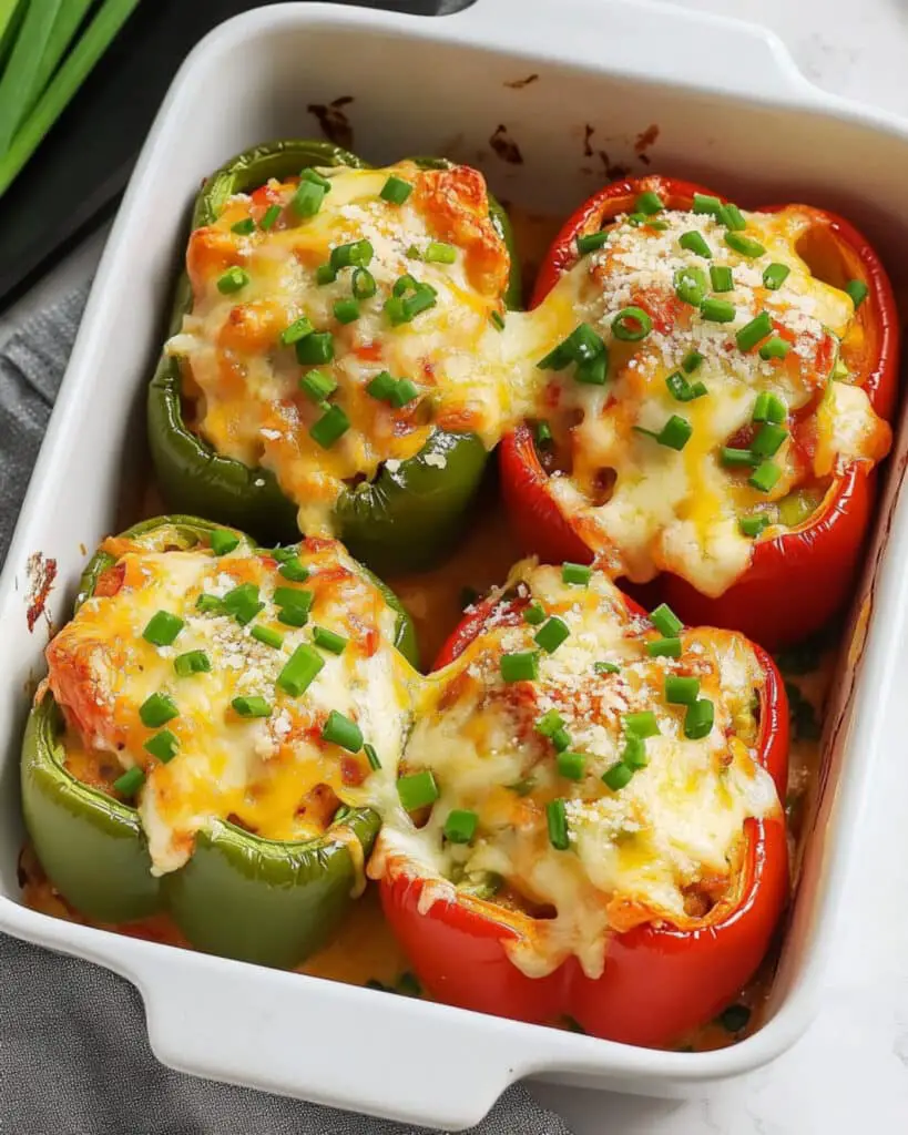 Buffalo chicken stuffed peppers