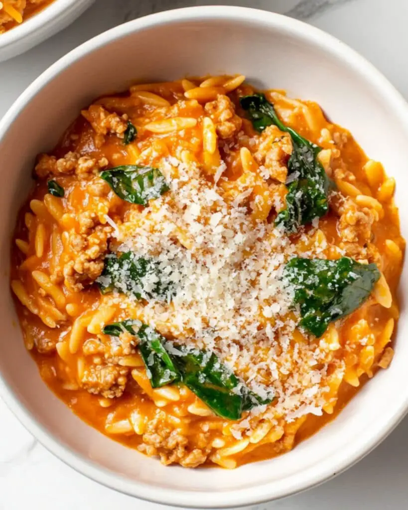 ground beef orzo