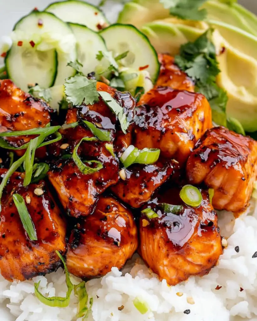 Honey Garlic Salmon Rice Bowls Recipe