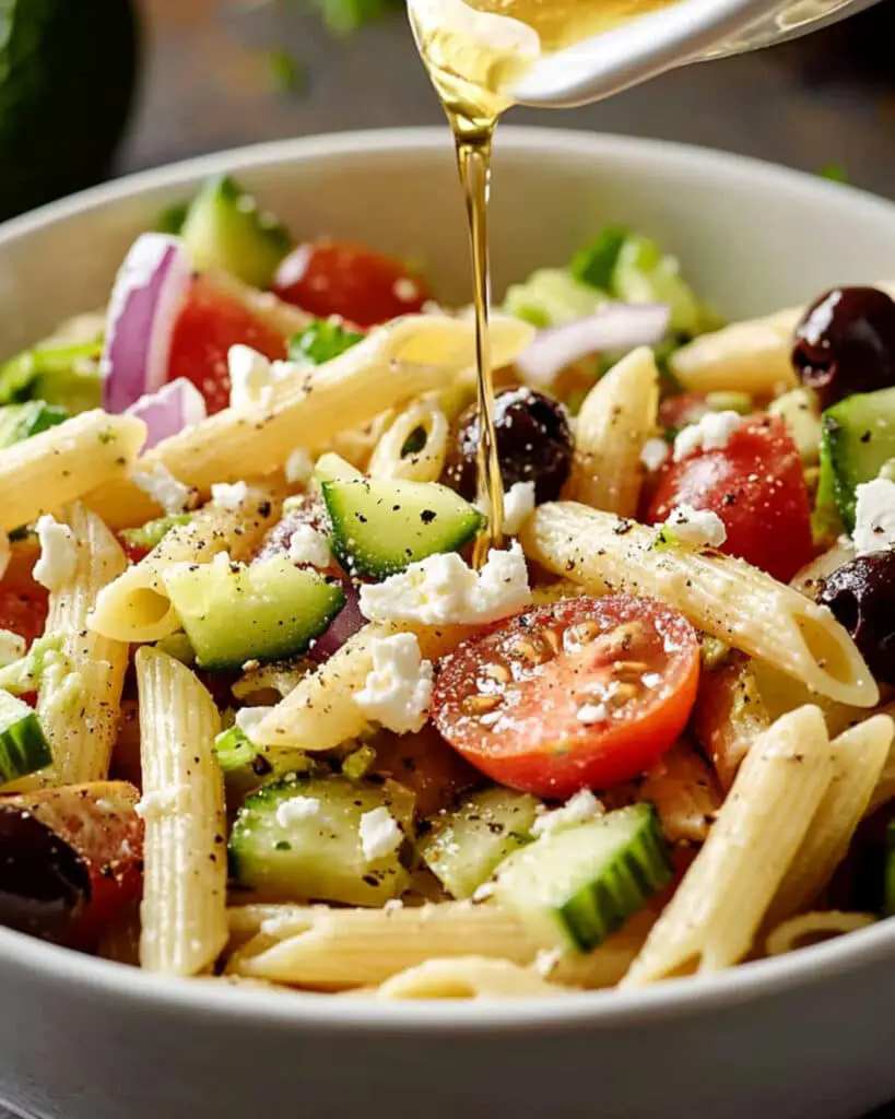 Lemon Herb Mediterranean Pasta Salad
