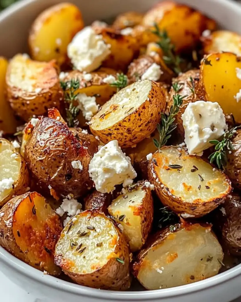 Roasted Potatoes with Baked Feta and Garlic Recipe
