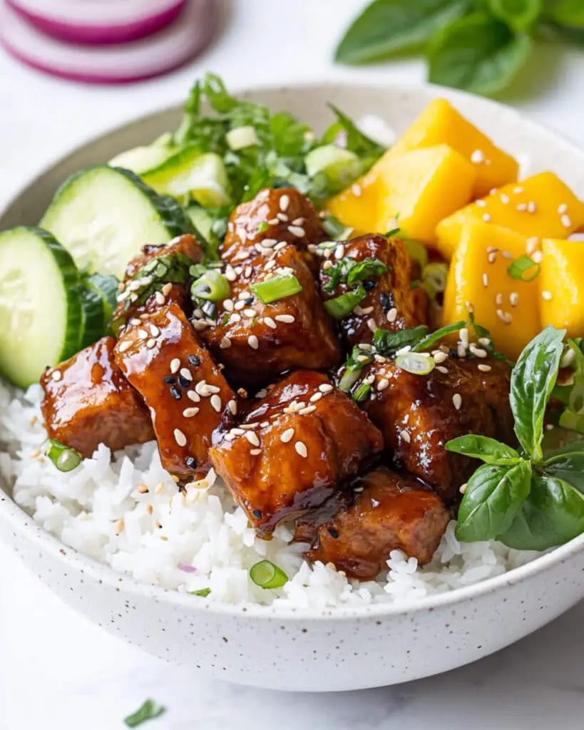 teriyaki salmon rice bowl