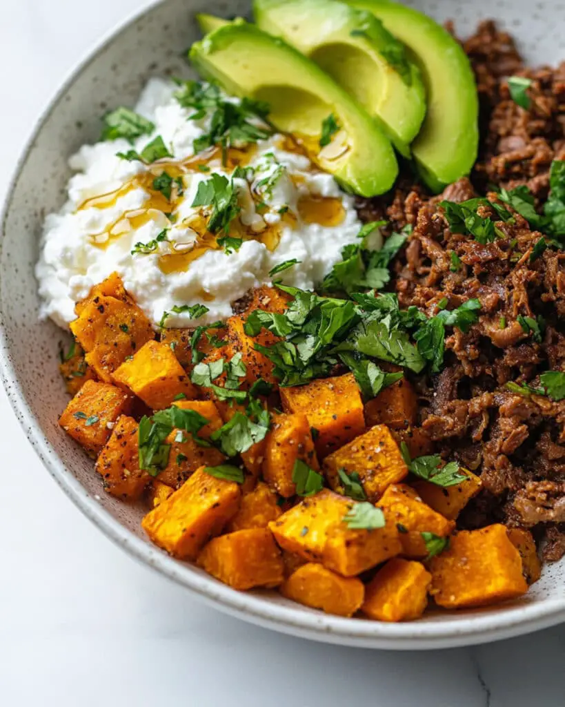 tofu ground beef bowls