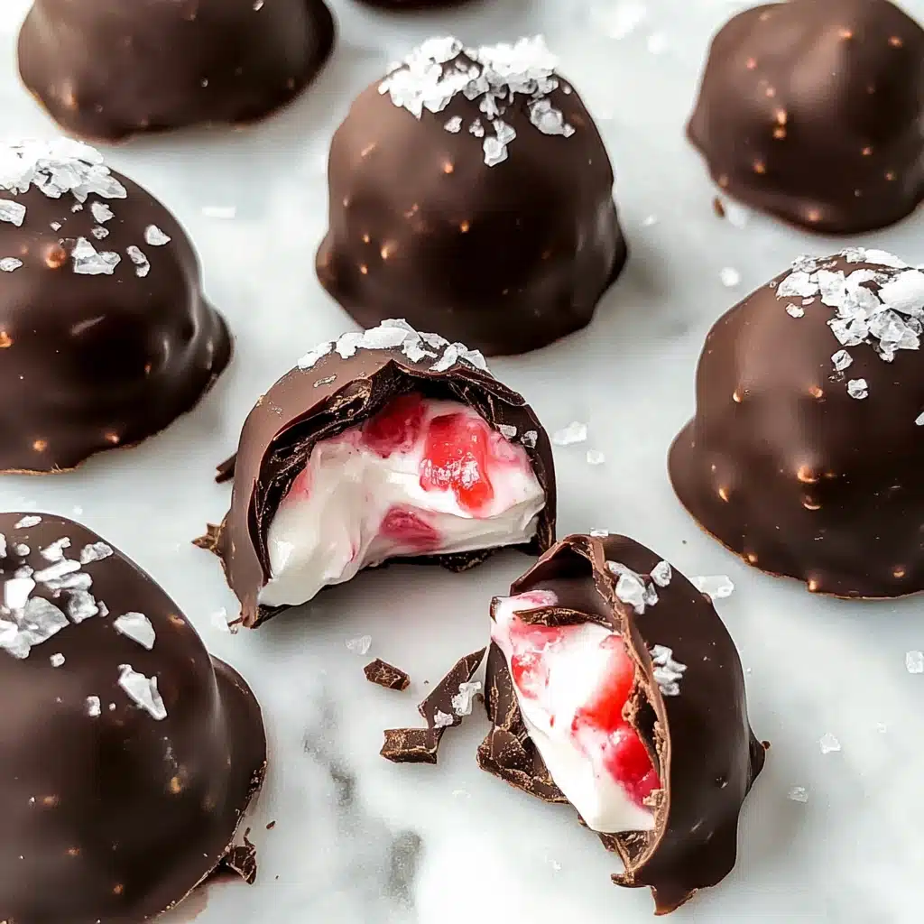 Chocolate Covered Strawberry Frozen Yogurt Bites Recipe - Recipe Image