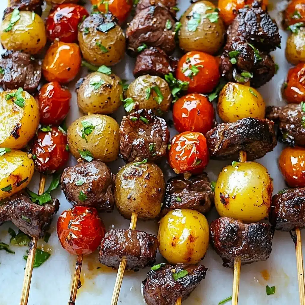 Rosemary Garlic Steak Kebabs Recipe - Recipe Image