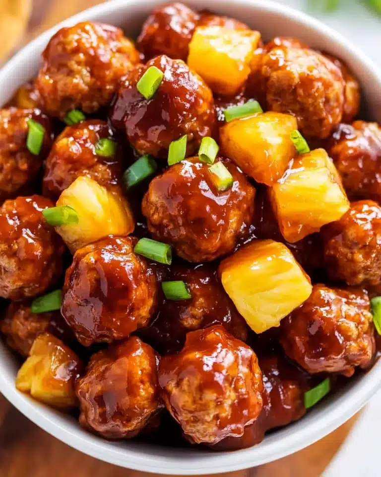 Spicy Hawaiian Crockpot Meatballs Recipe