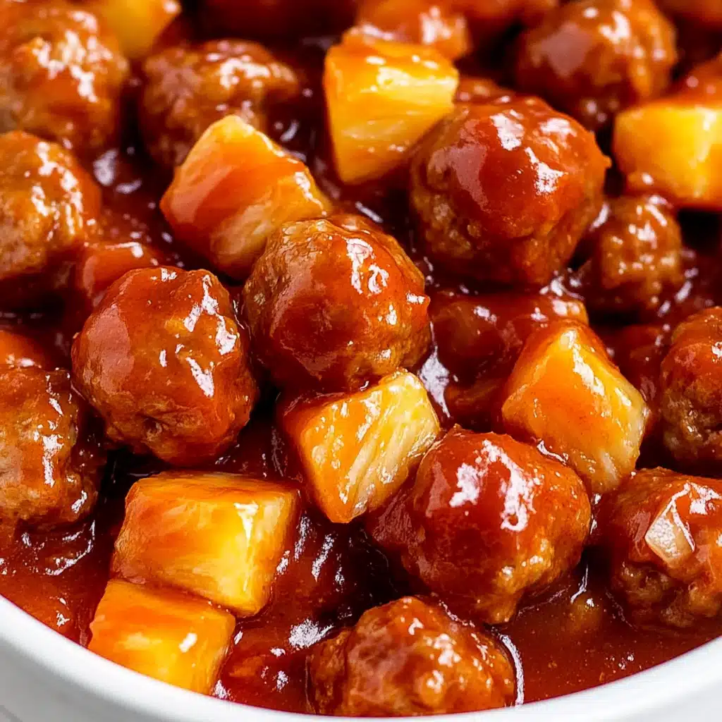 Spicy Hawaiian Crockpot Meatballs Recipe - Recipe Image