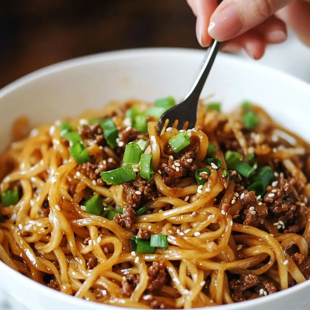 Mongolian Ground Beef Noodles Recipe - Recipe Image