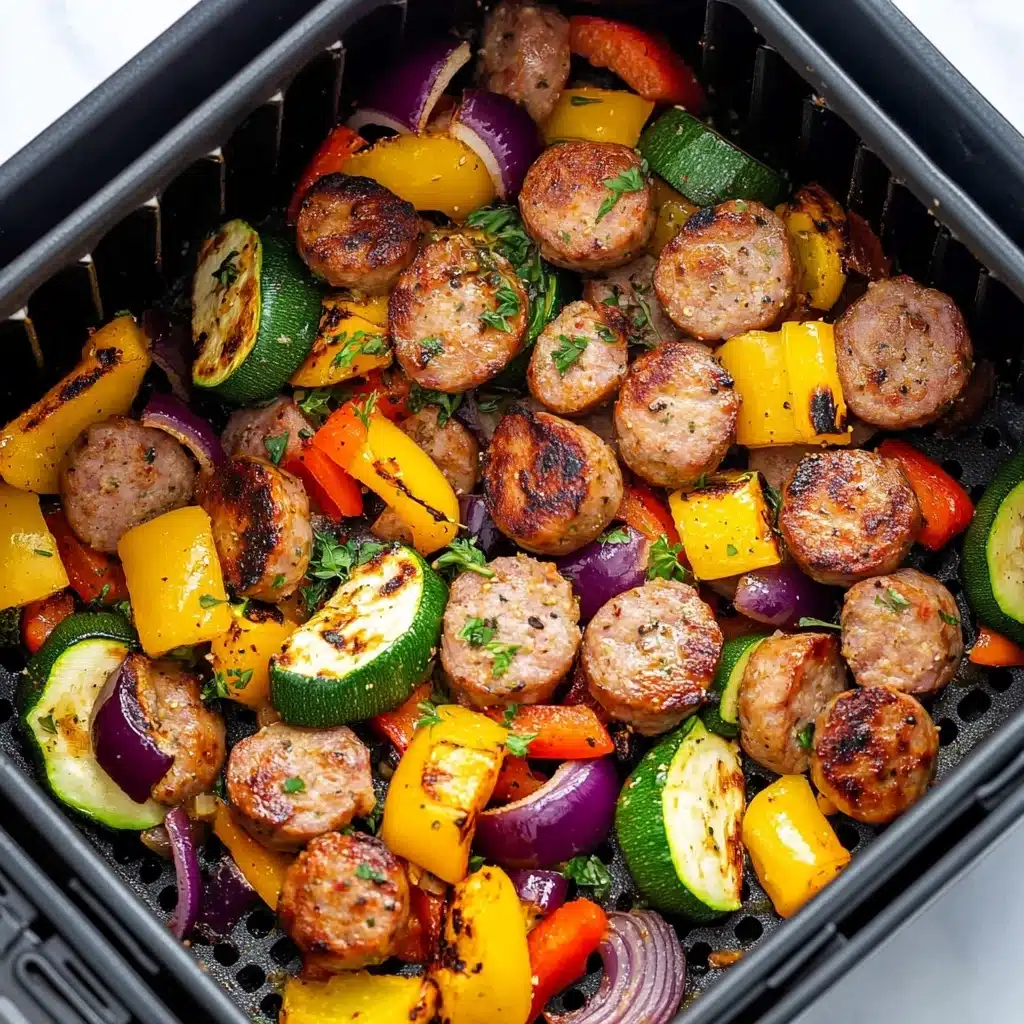 10 Minute Air Fryer Chicken Sausage and Veggies Recipe - Recipe Image