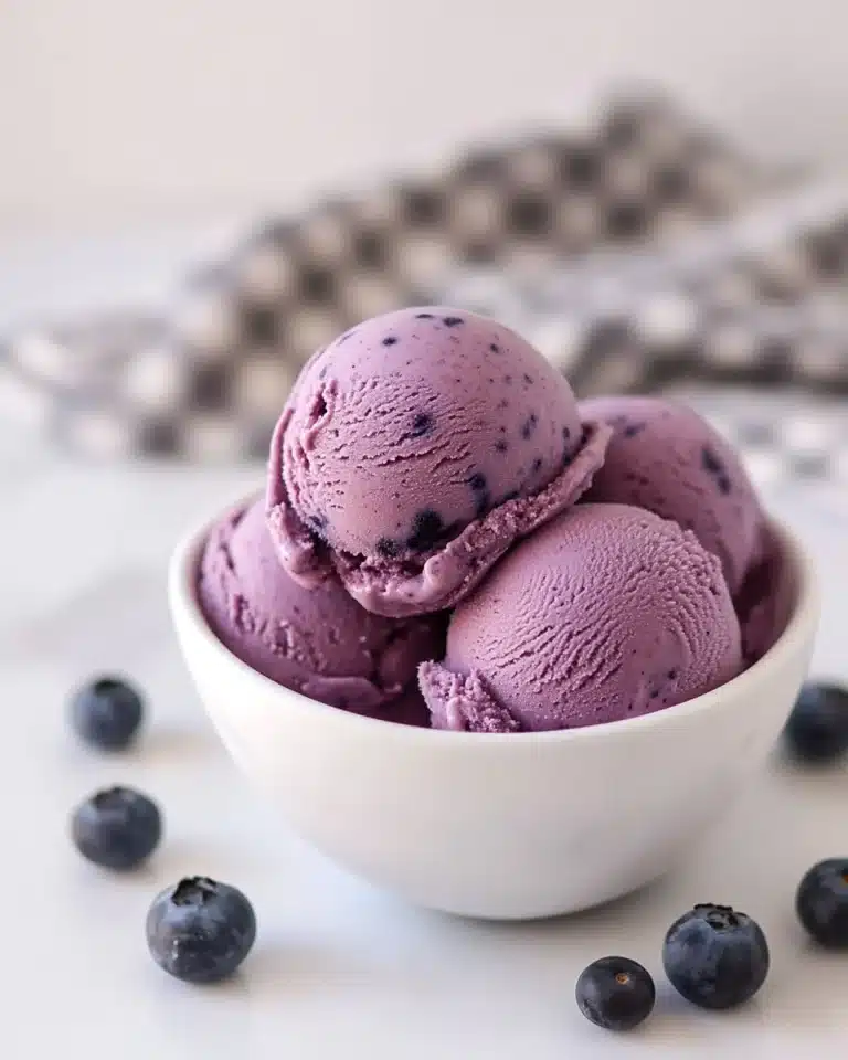 3-Ingredient No-Churn Blueberry Ice Cream Recipe