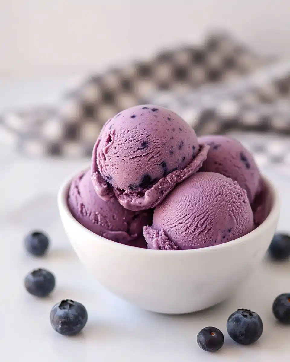 3-Ingredient No-Churn Blueberry Ice Cream Recipe