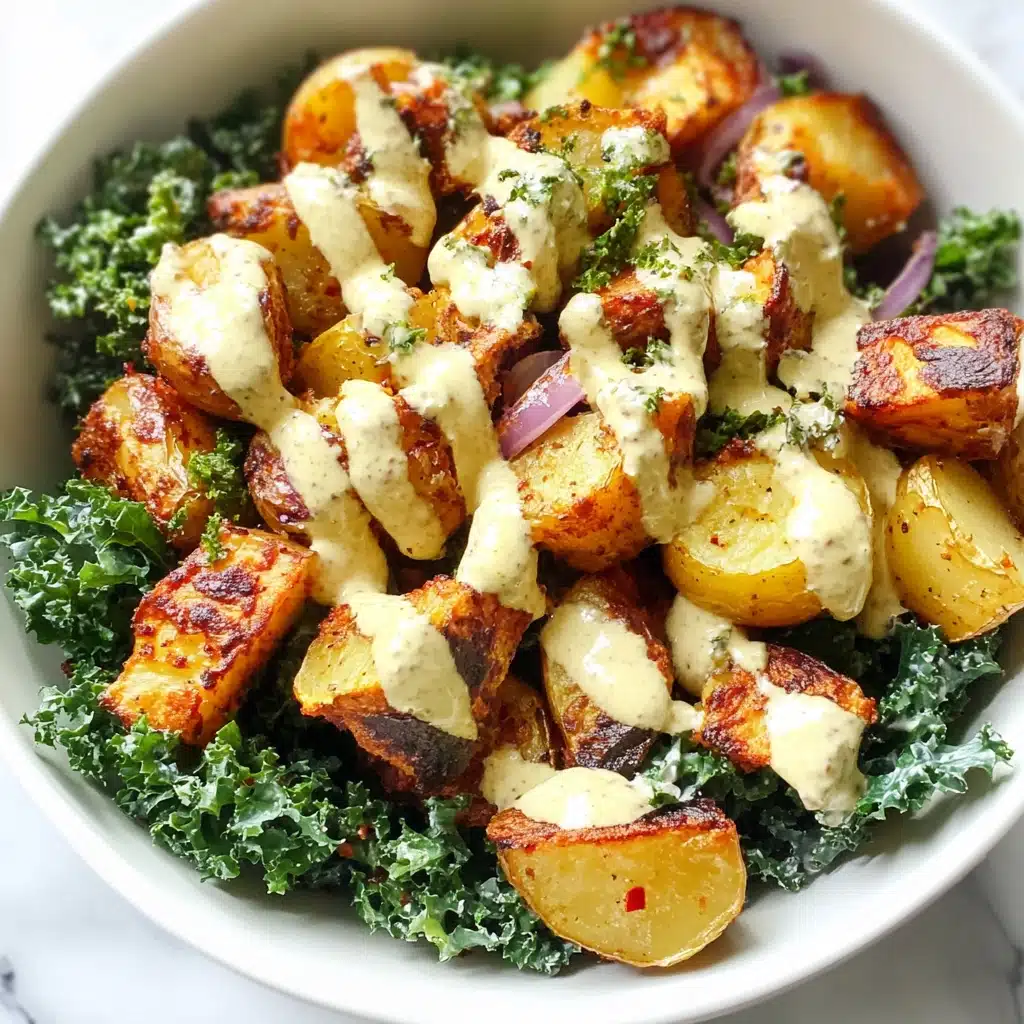 Spicy Potato Kale Bowls with Mustard Tahini Dressing Recipe - Recipe Image