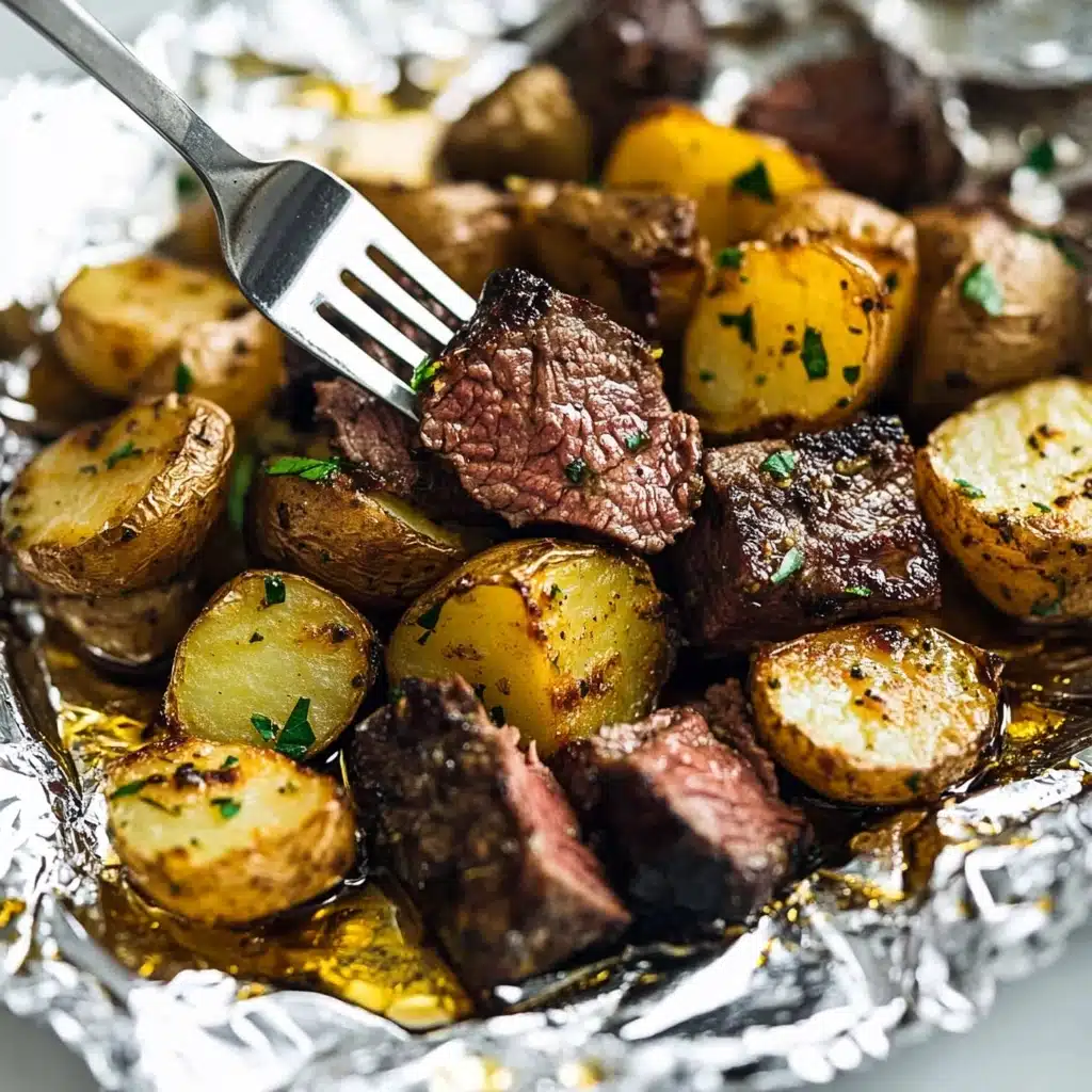 Garlic Steak and Potato Foil Packs Recipe - Recipe Image