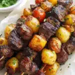 Rosemary Garlic Steak Kebabs Recipe